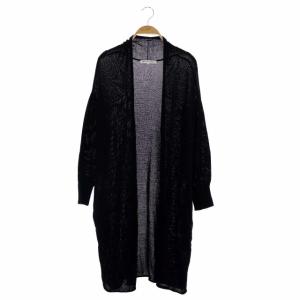 vingt-trois ペーパーブレンドコードロングカーディガン ニットガウン 長袖 32 黒 ブラック