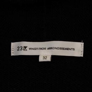 23区 vingt-trois ペーパーブレンドコードロングカーディガン ニットガウン 長袖 32 黒 ブラック
