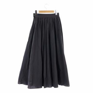 23区 vingt-trois ナイロンタスランギャザーマキシスカート ロング ギャザー フレア ペチコート付き 30 チャコール