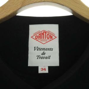 DANTON フリースノーカラージャケット ブルゾン 34 黒 ブラック