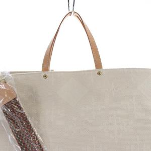russet SHOPPER トートバッグ L 刺し子ジャガード ショルダーバッグ 2way 白 ホワイト