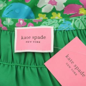 kate spade new york garden posy silk dress ワンピース ロング 五分袖 花柄 シルク 4 緑 グリーン マルチカラー NJMUA574