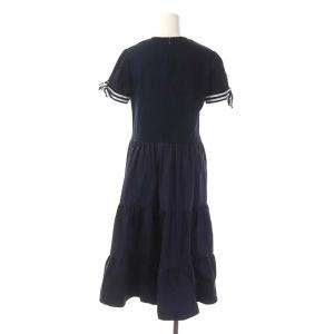 BORDERS at BALCONY 伊勢丹別注 BALLERINA TEE DRESS ワンピース ロング 半袖 36 ネイビー