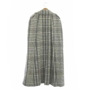 Grace Class チェックマントコート ポンチョ アウター ロング 36 ホワイト グレー ブラック ベージュ