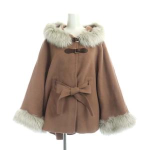 20AW エコファーリボンポンチョ ジャケット アウター フード F テラコッタ