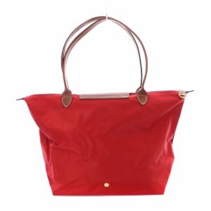 Longchamp ルプリアージュ トートバッグ ハンドバッグ ナイロン×レザー 赤 レッド 茶 ブラウン