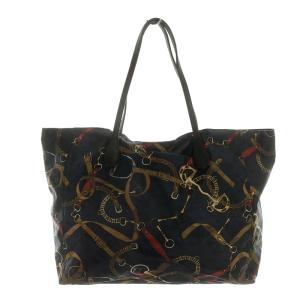 russet トートバッグ ベルト柄 ナイロン 紺 ネイビー