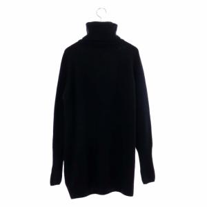 JOHN SMEDLEY ウール カシミヤ タートルネック ニット セーター チュニック プルオーバー 長袖 S 黒 ブラック