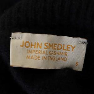 JOHN SMEDLEY ウール カシミヤ タートルネック ニット セーター チュニック プルオーバー 長袖 S 黒 ブラック