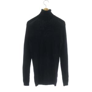 JOHN SMEDLEY ウールリブタートルネックニット カットソー プルオーバー 長袖 M ブラック