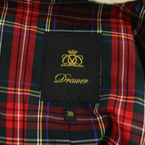 Drawer コットンツイル トレンチコート スプリングコート ロング ベルト付き 38 カーキ