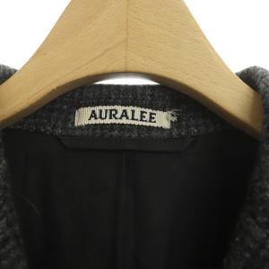 AURALEE ウール チェック ダブルジャケット テーラード 総裏地 1 グレー