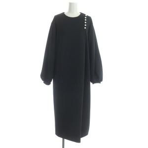 22AW SPONGY ワンピース ロング 長袖 ボリュームスリーブ 38 紺 ネイビー