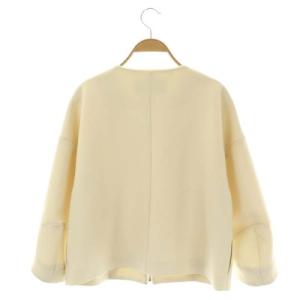 ADORE ノーカラージャケット ブルゾン ジップアップ 38 アイボリー