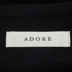 ADORE ガウチョパンツ ワイド ジップフライ ウール混 38 紺 ネイビー