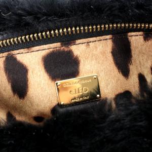 DOLCE&GABBANA クラッチバッグ ファー ブラック ホワイト