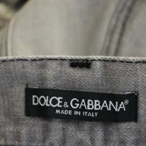 DOLCE&GABBANA デニムパンツ ジーンズ ダメージ加工 テーパード ジップフライ 46 ライトグレー
