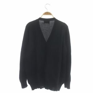 PRADA Vネック カーディガン ニット 長袖 40 黒 ブラック
