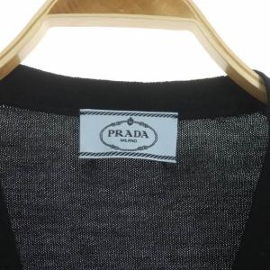 PRADA Vネック カーディガン ニット 長袖 40 黒 ブラック