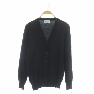 Vネック カーディガン ニット 長袖 38 黒 ブラック