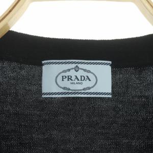 PRADA Vネック カーディガン ニット 長袖 38 黒 ブラック