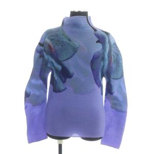 21AW SWEET PEA 加工 トップス カットソー プルオーバー プリーツ 長袖 パープル