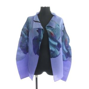 21AW SWEET PEA 加工 カーディガン プリーツ 長袖 パープル