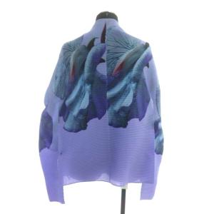 me ISSEY MIYAKE 21AW SWEET PEA 加工 カーディガン プリーツ 長袖 パープル