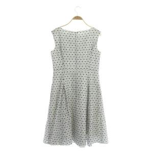 TOCCA 19SS Bridge フレアドレス ワンピース ロング ノースリーブ 刺繍 大きいサイズ 6 白 黒 ホワイト ブラック