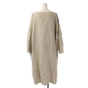 nest Robe 20AW 起毛リネン ドルマン ワンピース ロング 長袖 ボートネック F ライトグレージュ