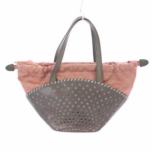 russet トートバッグ ハンドバッグ パンチング くすみピンク 灰 グレー