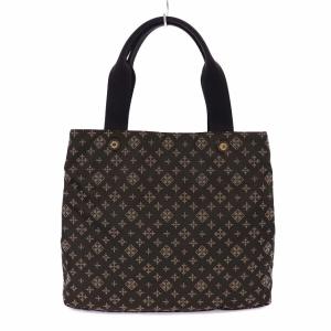 russet トートバッグ ハンドバッグ ナイロンジャガード×キャンバス 茶 ブラウン