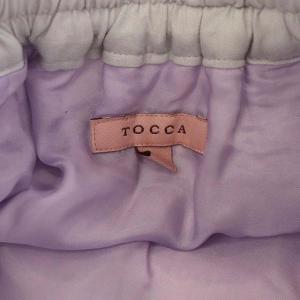 TOCCA BRIDALS VEIL フレアスカート タック レース 花柄刺繍 ひざ丈 4 ラベンダー オフホワイト