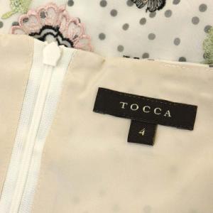 TOCCA S.WONDERFUL ドレス レース ドット ワンピース ノースリーブ ミモレ丈 ロング フレア 4 白 黒 緑 ピンク