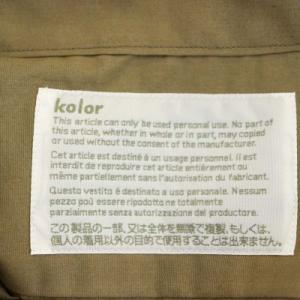 kolor ラウンドカラー シャツ 刺繍 長袖 コットン 3 ライトブラウン