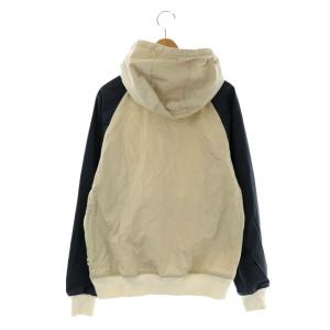 Maison Kitsuné フーデッド ラグラン ブルゾン ジャケット ジップアップ 切替 M ベージュ 紺 ネイビー