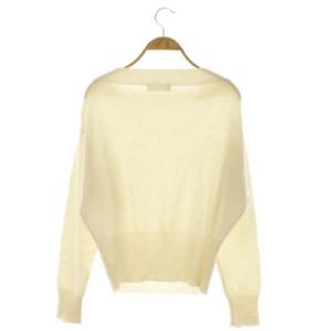 CELFORD ピュアカシミア オフショル風 ニット セーター プルオーバー 長袖 36 オフホワイト