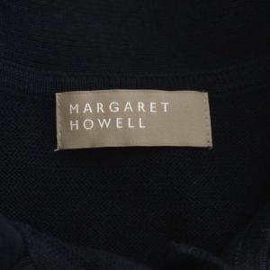 MARGARET HOWELL 21SS FINE LINEN COTTON NIT リネン コットン 丸襟カーディガン 五分袖 2 紺 ネイビー