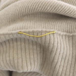 Deuxieme Classe GOOD VIBE  ニットワンピース リブ タートルネック Iライン 長袖 ウール ライトベージュ