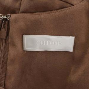 CELFORD 21AW ヴィンテージサテンワンピース フレア ロング 長袖 38 モカ 茶