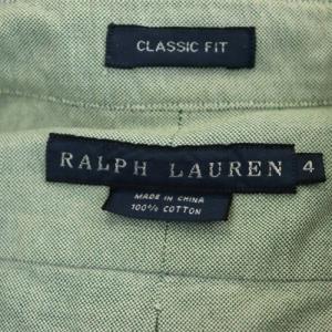 RALPH LAUREN ボタンダウンシャツ 長袖 ロゴ刺繍 CLASSICFIT コットン 4 緑 グリーン