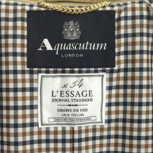 Aquascutum LESSAGE別注 ステンカラーコート ロング 裏地チェック F ベージュ