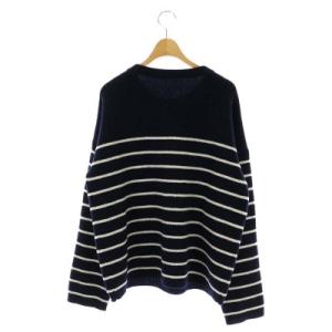 Deuxieme Classe 21AW カタアキボーダー ニット セーター 長袖 金ボタン プルオーバー 紺 白 ネイビー ホワイト