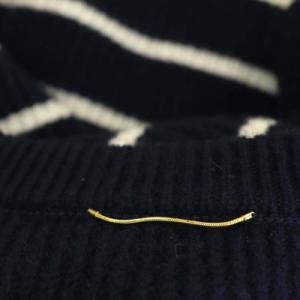 Deuxieme Classe 21AW カタアキボーダー ニット セーター 長袖 金ボタン プルオーバー 紺 白 ネイビー ホワイト