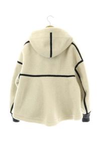 nagonstans リバーシブル ボア フリース ジャケット ジップアップ アウター フード アシンメトリー フェイクスウェード 切替 ニット