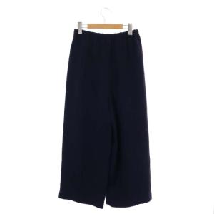 ENFOLD ライトバックウォーム リラックスワイドトラウザー パンツ イージー 裏起毛 36 紺 ネイビー