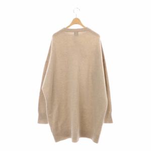 Spick&Span 22AW ロングスリーブワイドチュニック丈プルオーバーニット チュニック セーター 長袖 ベージュ