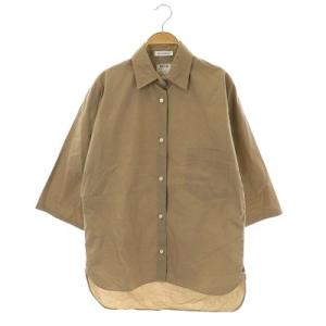 J BRADLEY SHIRT 七分袖シャツ ブラウス 前開き 01 ライトブラウン