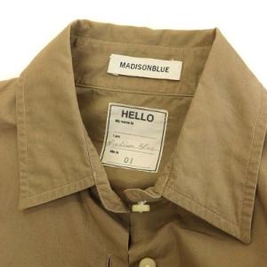 MADISONBLUE J BRADLEY SHIRT 七分袖シャツ ブラウス 前開き 01 ライトブラウン