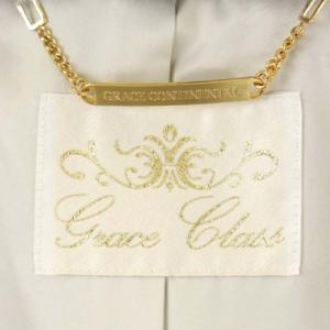 Grace Class ミンクショートコート ノーカラー 九分袖 36 グレー